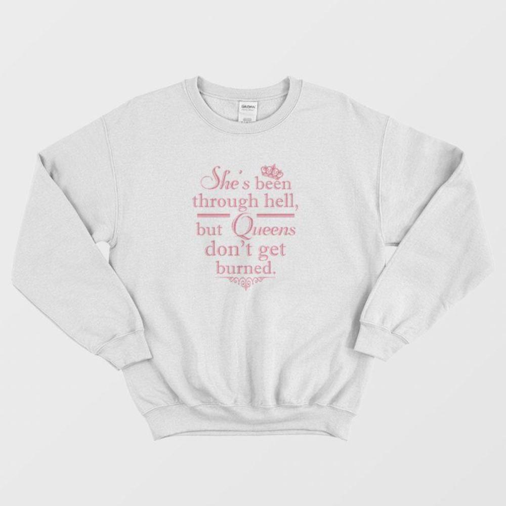 Shes Been Through Hell Funny Bold Statement Retro Graphic Cozy Sweatshirt